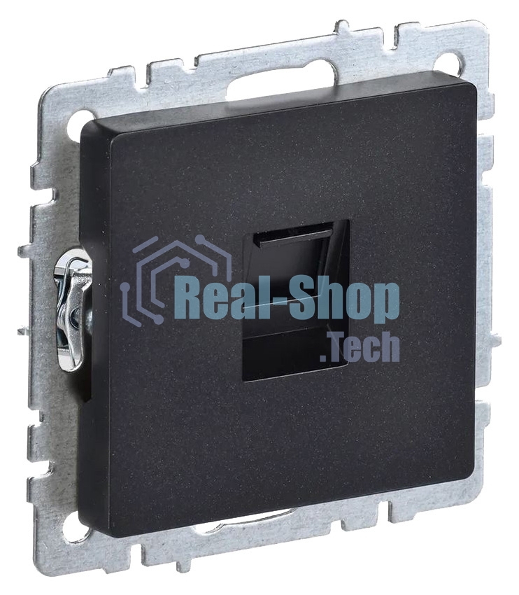 Розетка компьютерная IEK BRITE RJ45 кат.5E РК10-БрЧ черный