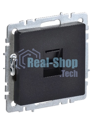Розетка компьютерная IEK BRITE RJ45 кат.5E РК10-БрЧ черный