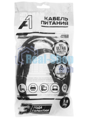 Кабель питания А1 (НФ-00001179) A1-PC075-C13-C14-1.8M черный