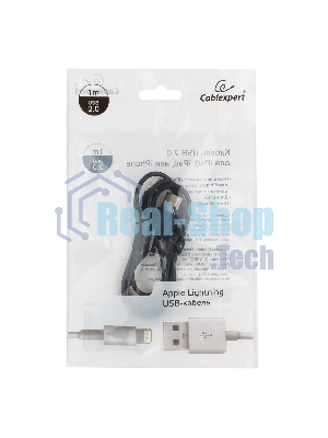 Кабель USB Cablexpert CC-USB-AP2MBP AM/Apple, для iPhone5/6 Lightning, 1м, черный, пакет