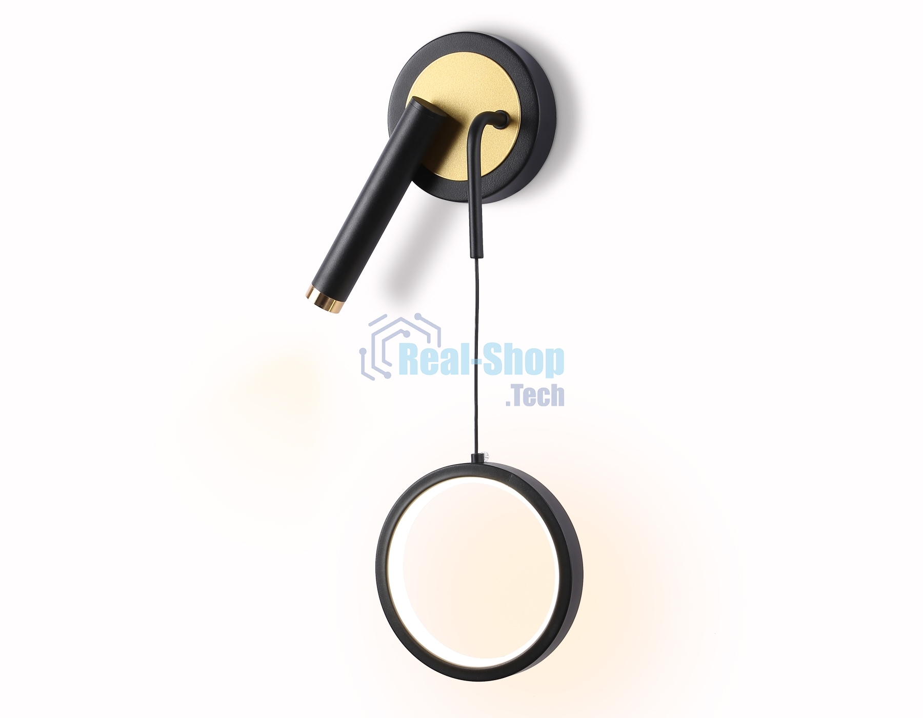 Настенный светодиодный светильник Ambrella light FL51652/1+1 BK/GD черный/золото 10W 4200K 500*227*90