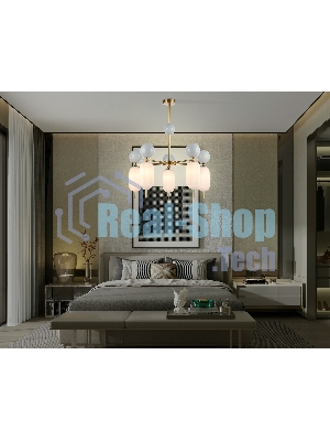 Светильник Ambrella light LH53104/5 BS/GR/FR латунь/серый/белый матовый G9*5 max 28W D650*750