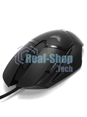 Мышь проводная Crown CMGM-901 черный, 4800 dpi, USB, кнопки - 8