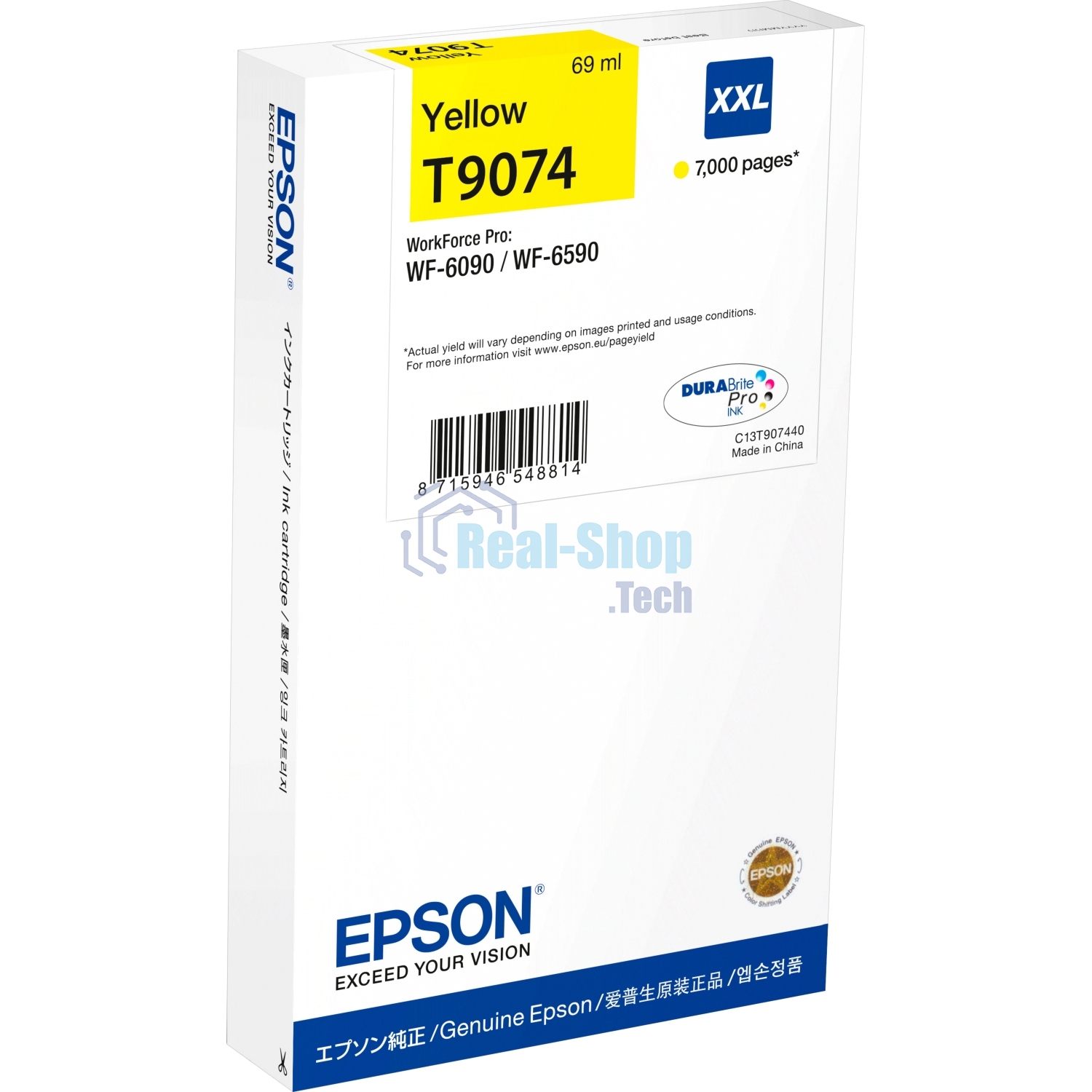 Картридж струйный Epson C13T907440 желтый (7000 стр. 69 мл.) для WorkForce WF-6090DW WF-6090, WF-6590DWF WF-6590