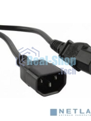 Кабель Power Cube Кабель питания сист.блок-монитор RPC-189-1.8M, 3x0.75, 1.8м, C13-C14 (аналог VDE), 10А, черный, с заземлением