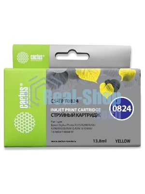 Картридж струйный Cactus CS-EPT0824 (T0824) желтый (13,8 мл) для Epson Stylus Photo R270/290/RX590