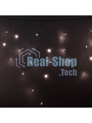 Гирлянда Neon-night Айсикл (бахрома) светодиодный, 2,4 х 0,6 м, прозрачный провод, 230 В, диоды теплый белый, 88 LED