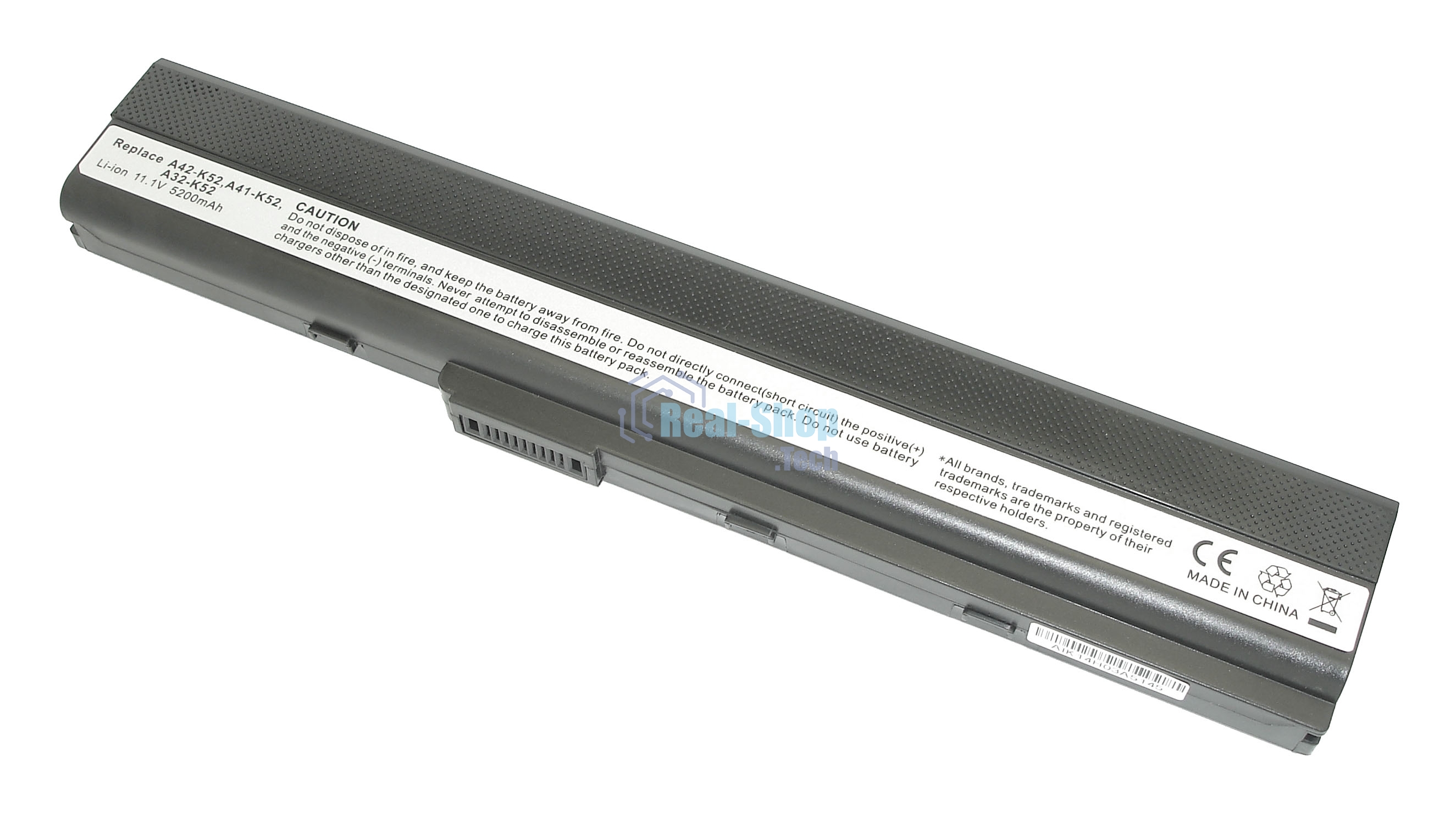 Аккумуляторная батарея для ноутбука Asus A42, A52, K52 5200mAh A32-K52 OEM черный