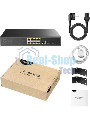 Коммутатор Cudy GS2008PS2, 8×1 Гбит/с, 2×1 Гбит/с SFP