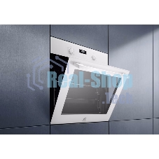 Встраиваемый духовой шкаф Electrolux EOF5F50BV, Электрический духовой шкаф с конвекцией, приготовление на пару, объем 65 л, 8 режимов, очистка каталитическая, 2 стекла в дверце, направляющие проволочные + телескопические (1 уровень)белый