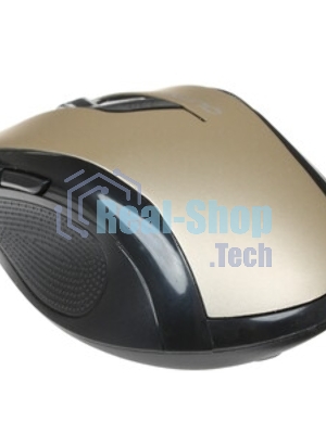 Мышь беспроводная Qumo Office Line M64 золотистый, 1600 dpi, радиоканал, USB, кнопки - 6