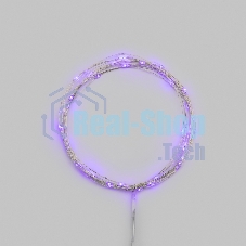 Гирлянда светодиодная Роса 5м 50 LED ФИОЛЕТОВЫЙ IP20 2хАА (в комплект не входят) NEON-NIGHT