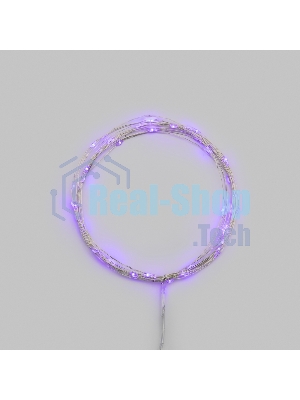 Гирлянда светодиодная Роса 5м 50 LED ФИОЛЕТОВЫЙ IP20 2хАА (в комплект не входят) NEON-NIGHT