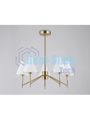 Люстра Ambrella light LH57133/5 BS/FR латунь/белый матовый E14/5 max 40W D650*590
