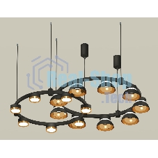 Светильник Ambrella light XR92091110/16 SBK/PYG/CL черный песок/золото желтое полированное/прозрачный GX53
