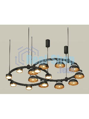 Светильник Ambrella light XR92091110/16 SBK/PYG/CL черный песок/золото желтое полированное/прозрачный GX53
