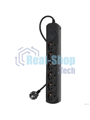 Сетевой фильтр Ippon BK-6-EU-3-10-B 3 м, 6 розеток, черный, коробка