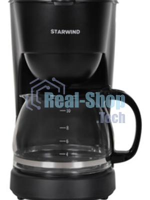 Кофеварка капельная Starwind STD1212 черный, исп. кофе - молотый, 1.25 л, 600 Вт.