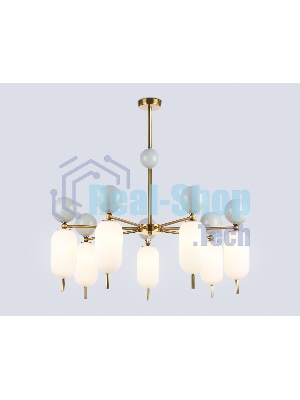 Светильник Ambrella light LH53106/7 BS/GR/FR латунь/серый/белый матовый G9*7 max 28W D800*800