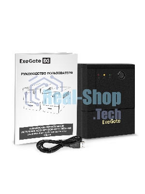 Источник бесперебойного питания ExeGate SpecialPro UNB-1000.LED.AVR.4SH.USB (1000VA/700W,LED, AVR, 4*Schuko, USB, батарея 12V 7.2Ah - 2 шт., металлический корпус, Black)