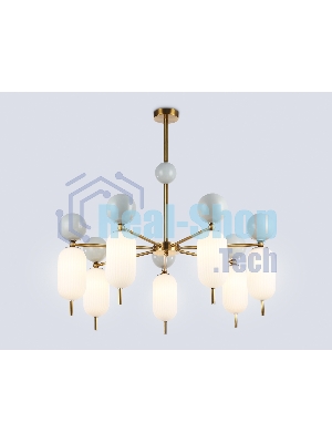 Светильник Ambrella light LH53106/7 BS/GR/FR латунь/серый/белый матовый G9*7 max 28W D800*800