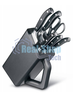 Набор ножей кухонных Victorinox Forged Cutlery Block (7.7243.6) компл.:6шт с подставкой черный подар.коробка