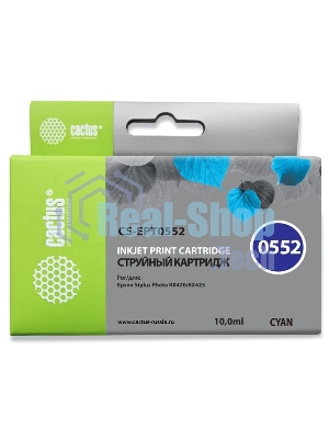 Картридж струйный Cactus CS-EPT0552 голубой для Epson Stylus RX520/Stylus Photo R240 (10мл)