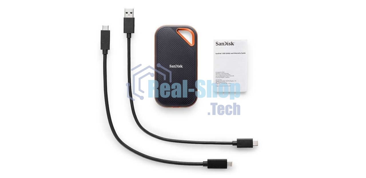 Внешний SSD SanDisk Extreme, 1TB, USB 3.2 Gen 2x2 Type-C, R/W 2000/2000, черный