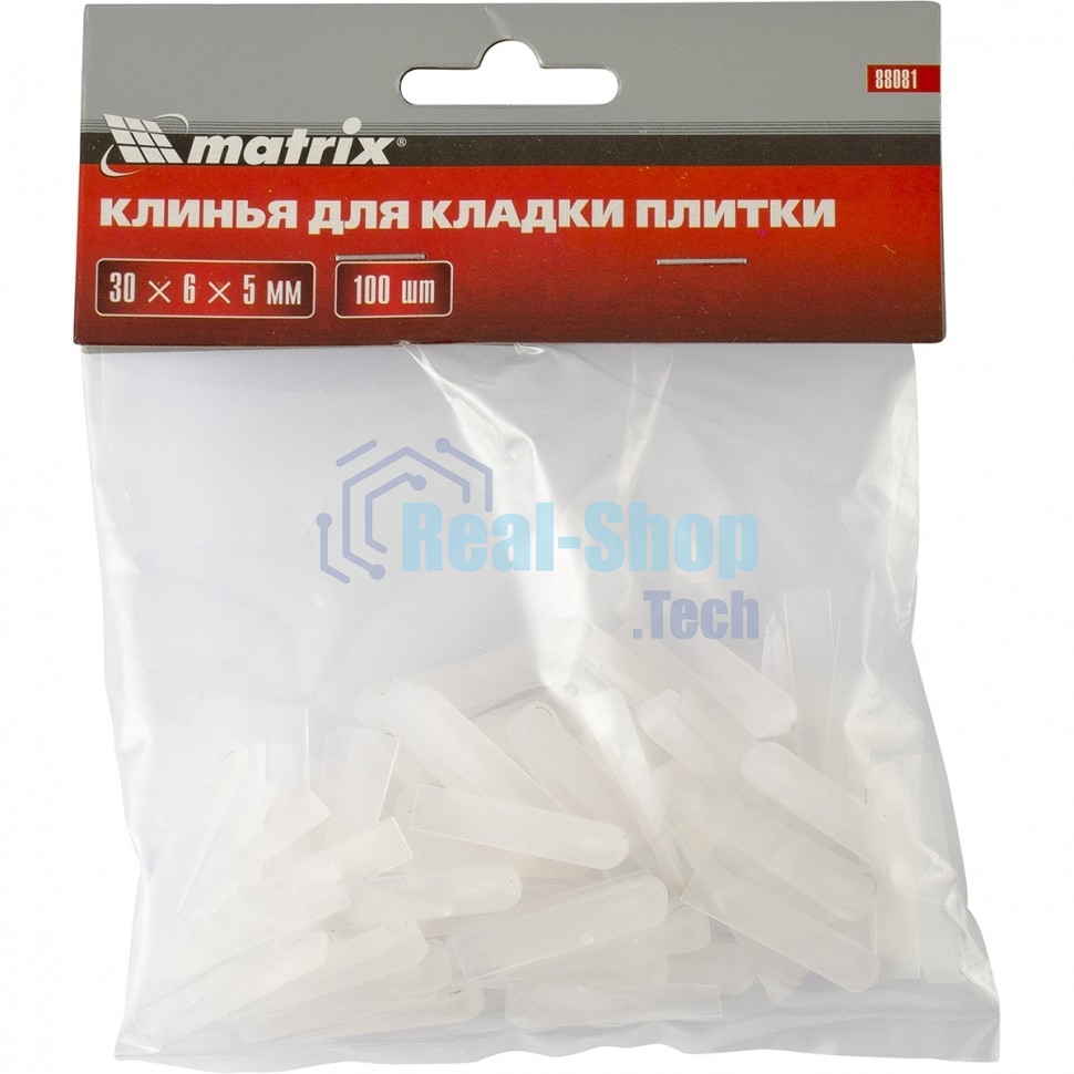 Клинья Matrix, 30х6х5мм, для кладки плитки, 100 шт.