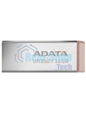 Флешка USB ADATA UR350 (UR350-32G-RSR/BG), 32G, USB 3.2, R/W 100/15, серебристый/коричневый