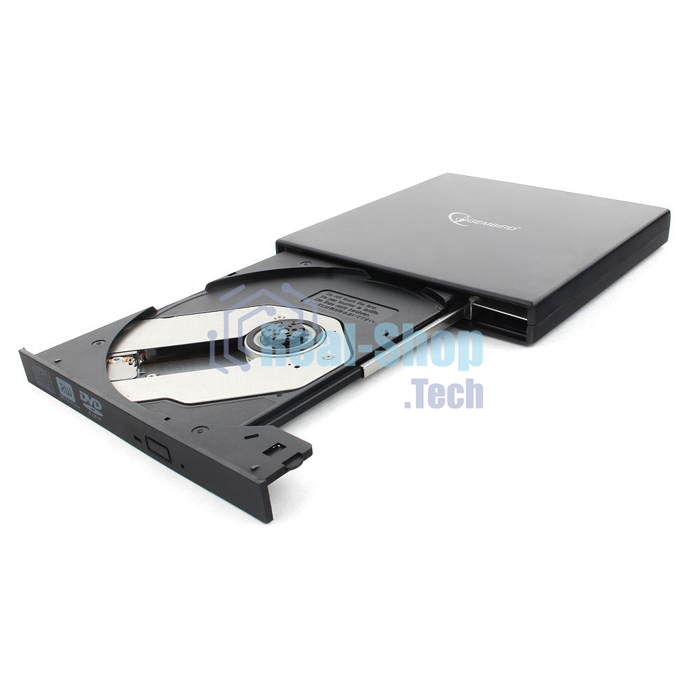 Оптический привод внешний с интерфейсом USB Gembird DVD-USB-02 пластик, черный