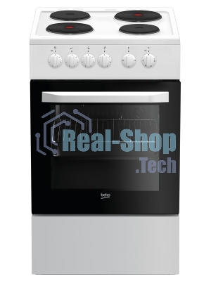 Плита электрическая Beko FFSS56000W белый, конфорок 4 шт, духовка 60 л, 50 см x 85 см x 60 см