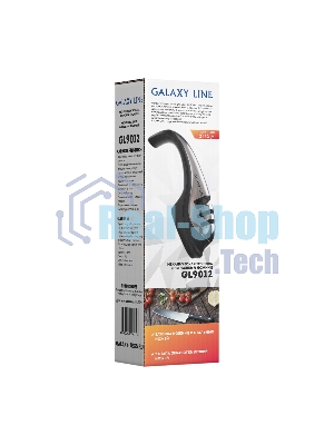 Механическая точилка для ножей и ножниц Galaxy LINE GL 9012, черный с серебристым, высокоэффективные точильные элементы, для металлических, кухонных, керамических, спортивных, складных ножей, 2 этапа обработки лезвий ножей (заточка и доводка),прорезиненное основание, препятствующее скольжению