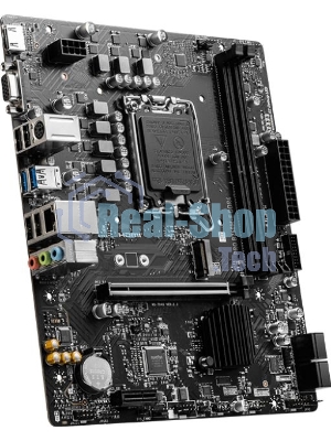 Материнская плата MSI PRO B760M-E DDR4, LGA 1700, Intel B760, 2xDDR4, 4xSATA, 1xM.2, 1xPCIe 4.0 x16, 1xPCIe 4.0 x1, 1xHDMI, 1xVGA, 1x1Gb LAN, 2xUSB-A 3.2 Gen 1, 4xUSB-A 2.0, 3x3.5 мм, 7.1, mATX