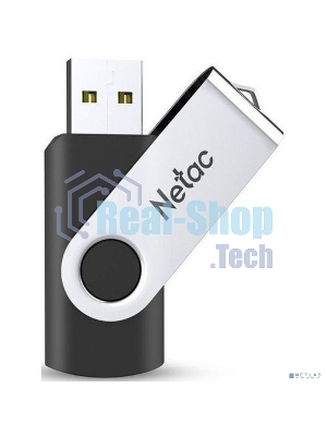 Флешка USB Netac U505 (NT03U505N-064G-20BK), 64Gb, USB 2.0, R/W 70/30, черный/серебристый