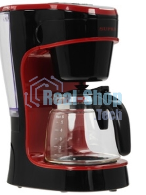 Кофеварка капельная SUPRA CMS-0655 черный/красный, исп. кофе - молотый, 720 мл, 750 Вт.