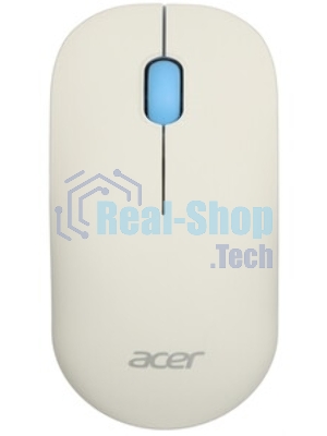 Мышь беспроводная Acer OMR205 белый/голубой, 1200 dpi, радиоканал, USB, кнопки - 3