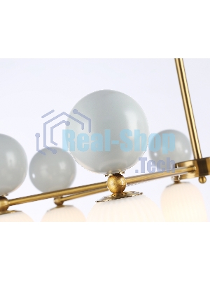 Светильник Ambrella light LH53106/7 BS/GR/FR латунь/серый/белый матовый G9*7 max 28W D800*800