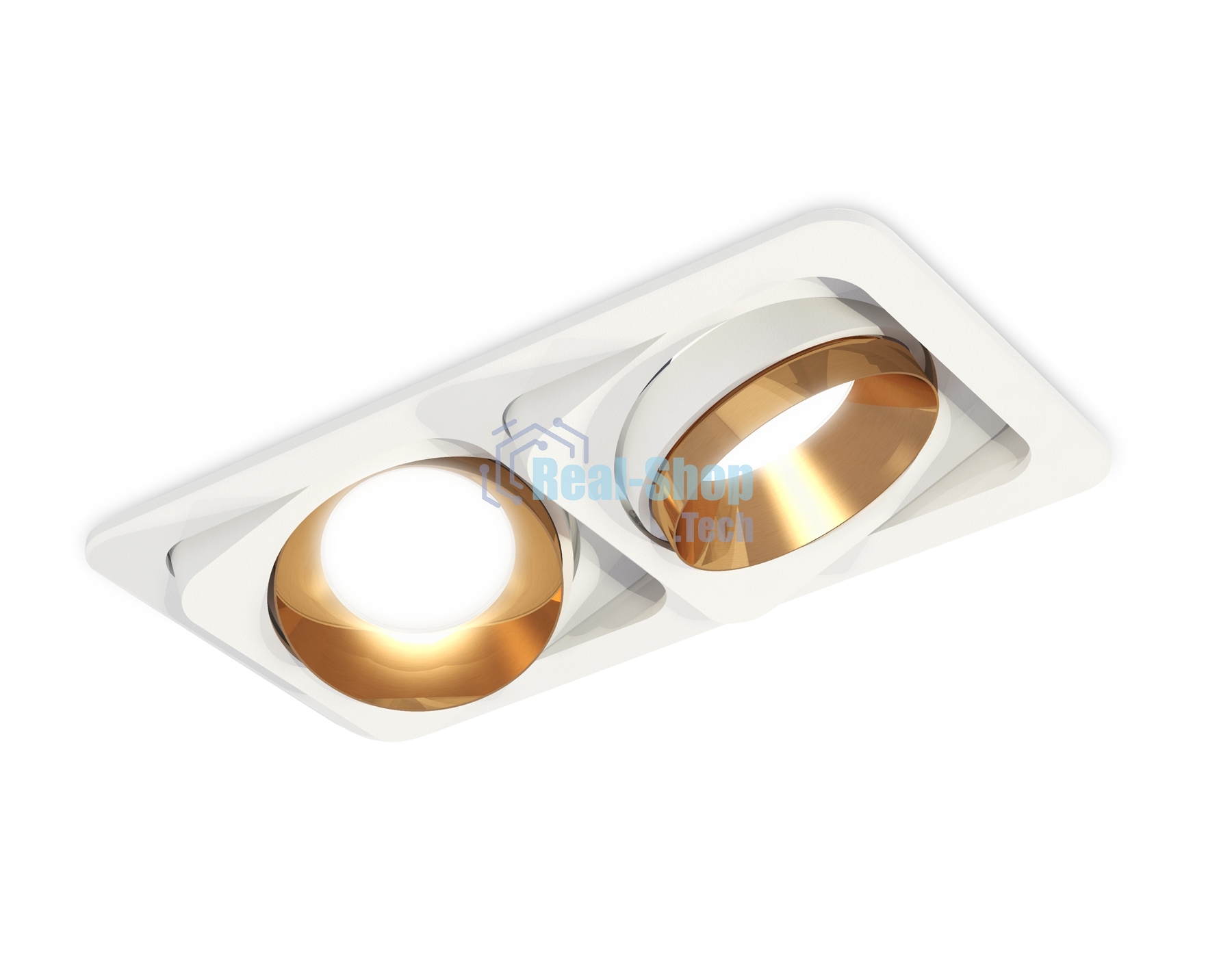 Комплект встраиваемого поворотного светильника Ambrella light XC7663024 SWH/PYG белый песок/золото желтое полированное MR16 GU5.3 (C7663, N7034)