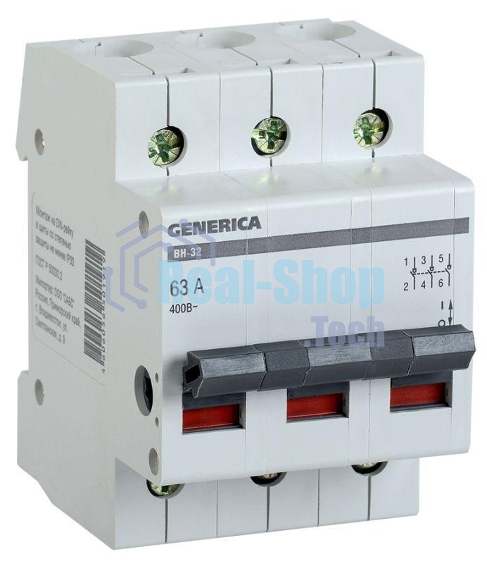 Выключатель нагрузки IEK MNV15-3-063 (мини-рубильник) ВН-32 3Р 63А GENERICA