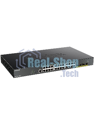 Коммутатор D-Link DGS-1250-28XMP/A1A, L2 Smart Switch with 24 10/100/1000Base-T ports and 4 10Gbase-X SFP+ ports (24 PoE ports 802.3af/802.3at (30 W), PoE Budget 370W).16K Mac address, 802.3x Flow Control, 4K
