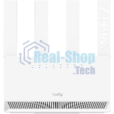 Маршрутизатор Cudy BE3600 Gigabit Dual Band Wi-Fi 7 Mesh Router, Chipset Broadcom, 802.11be/ax/ac/a/b/g/n, 2882Mbps at 5GHz + 688Mbps at 2.4GHz, 4 x 10/100/1000Mbps Ports, 4 x 5dBi fixed antennas, WiFi router/AP/Repeater/WISP Mode, PPTP/L2TP/OpenVPN/WireGuard, MLO, MU-MIMO, Guest network, WPS, DDNS, IPv6, IPTV, WOL, WPA3, TR069/TR098/TR111/TR181, Cudy APP