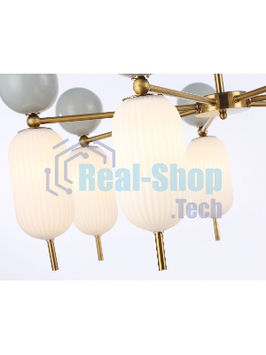 Светильник Ambrella light LH53106/7 BS/GR/FR латунь/серый/белый матовый G9*7 max 28W D800*800