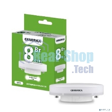 Лампа cветодиодная LED T80 IEK LL-T80-08-230-40-GX53-G таблетка 8Вт 230В 4000К GX53 GENERICA