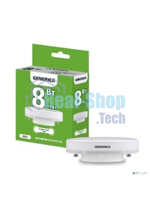 Лампа cветодиодная LED T80 IEK LL-T80-08-230-40-GX53-G таблетка 8Вт 230В 4000К GX53 GENERICA