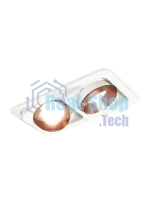 Комплект встраиваемого поворотного светильника Ambrella light XC7663025 SWH/PPG белый песок/золото розовое полированное MR16 GU5.3 (C7663, N7035)