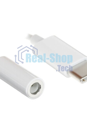 Переходник Apple A2049 MW2Q3FE/A Jack 3.5 (f)-USB Type-C (m) 0.1м белый