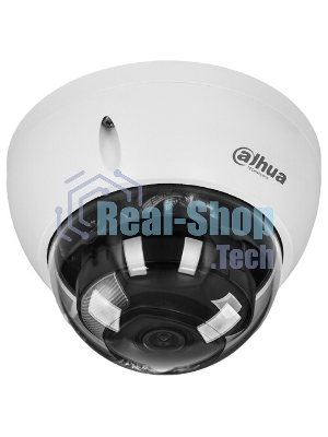 Уличная купольная IP-видеокамера Dahua DH-IPC-HDBW2449EP-S-IL-0280B Smart Dual Light с ИИ 4Мп, 1/2.9” CMOS, объектив 2.8мм, видеоаналитика, ИК до 30м, LED до 30м, IP67, корпус: металл