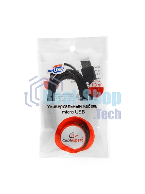 Кабель USB2.0 Pro Cablexpert CC-mUSB2-AMBM-6, AM/microBM 5P, 1.8м, экран, черный, пакет
