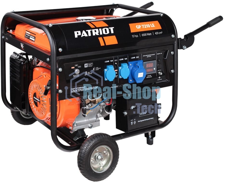 Электрогенератор бензиновый Patriot GP 7210LE, 6.5 кВт, 78 дБ, 86 кг